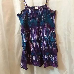 No Boundaries spaghetti strap top w/ ruffled front